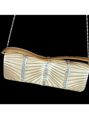 Daniel Ames Gold and Crystal Evening Bag with Detachable Shoulder Chain & Strap